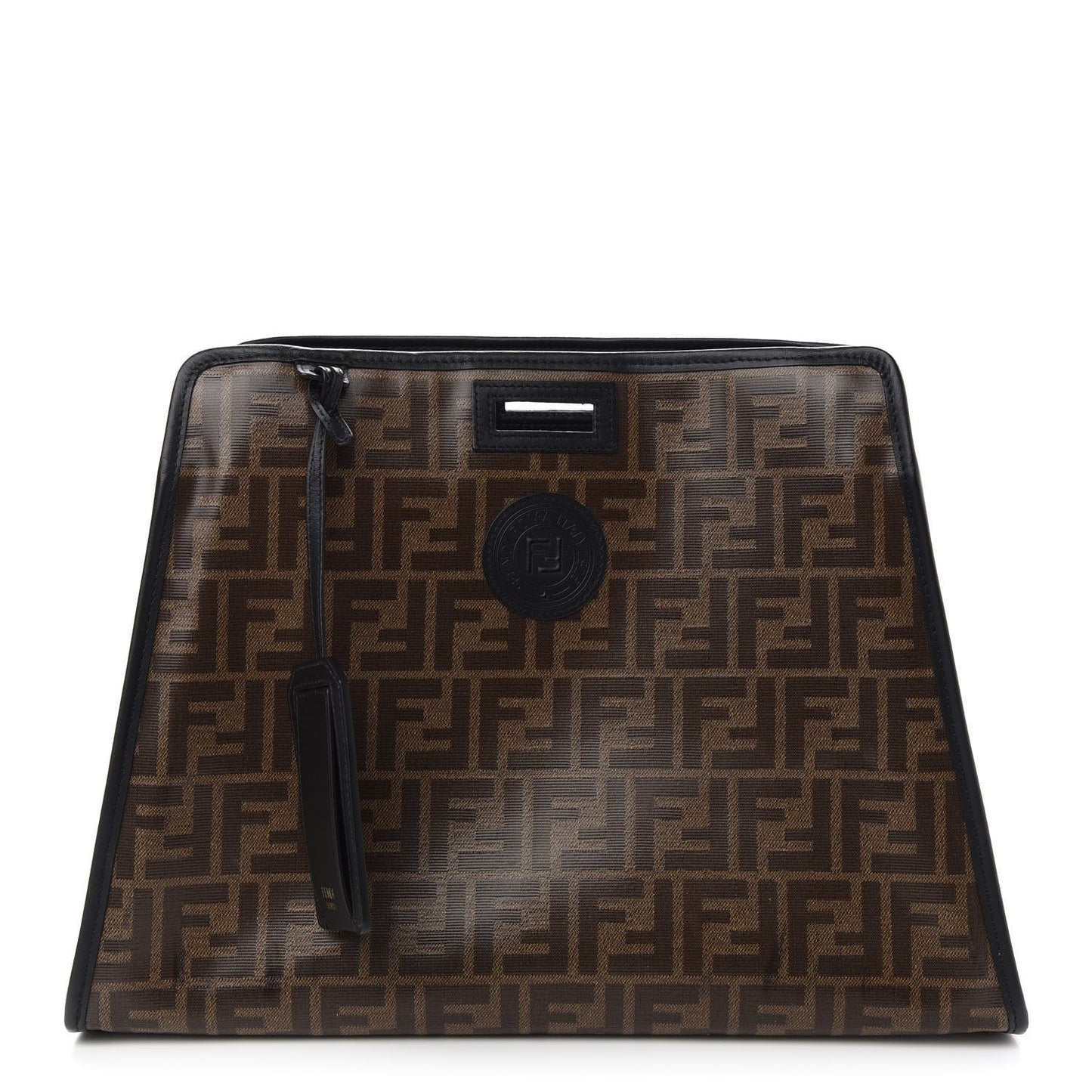 Glazed Fabric Vitello Century FF 1974 Stamp Patch Medium Peekaboo Defender Cover Mogano Panna Black