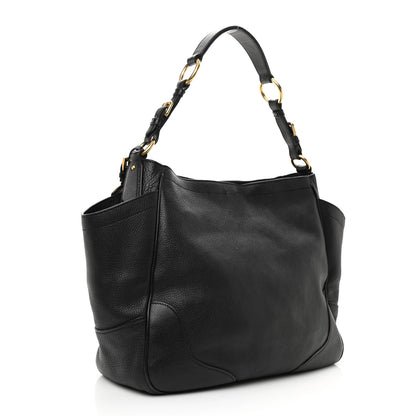 Prada Vitello Daino Shoulder Bag Black 3 of 10