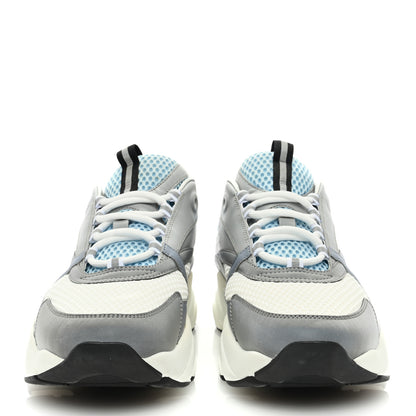 Christian Dior Technical Mesh Calfskin Mens B22 Sneakers 45 White Blue Grey 3 of 8