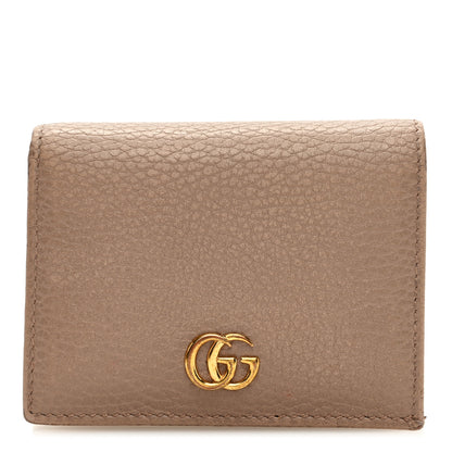 Gucci Pebbled Calfskin GG Marmont Card Case Porcelain Rose 1 of 7