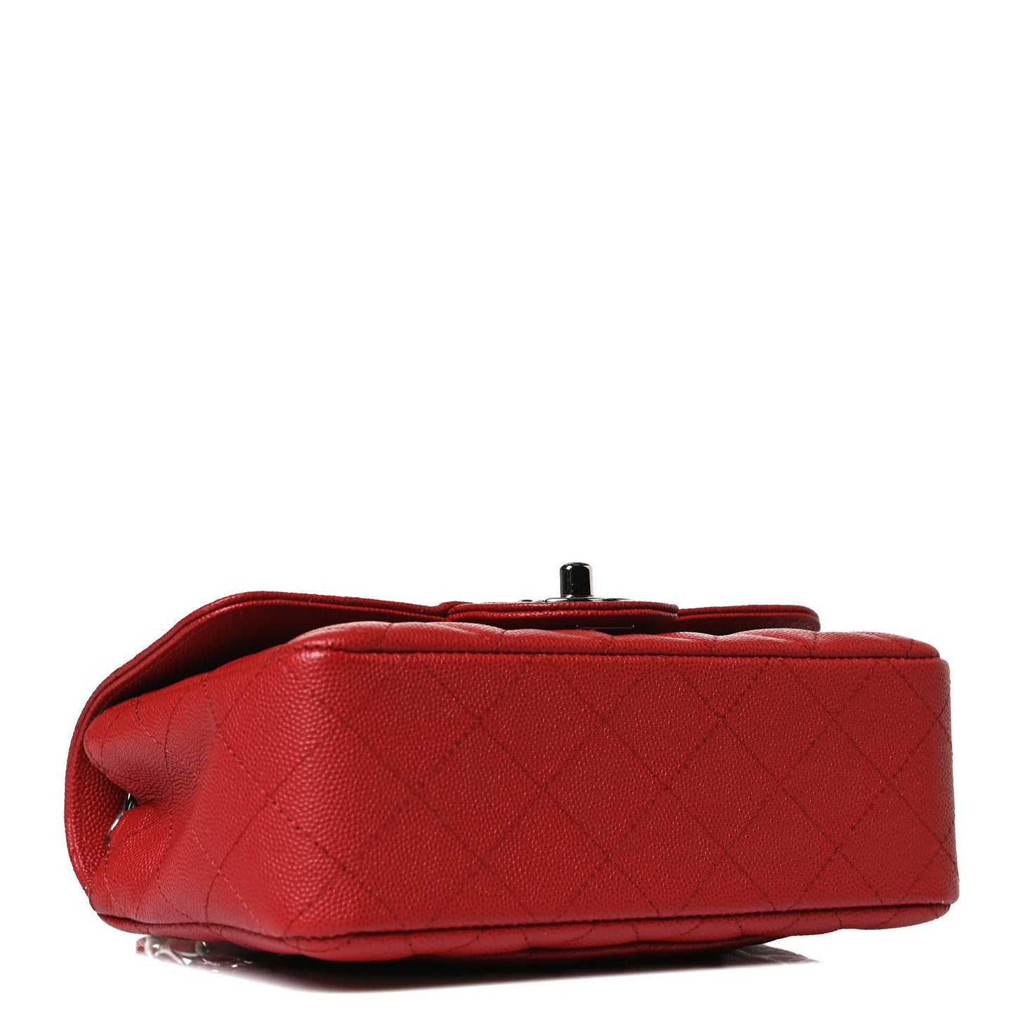 Caviar Quilted Mini Rectangular Flap Red