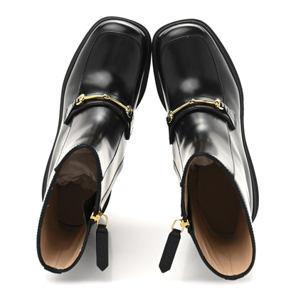 Gucci Magnum Calfskin Horsebit Lug Sole Booties 37 Black 2 of 10