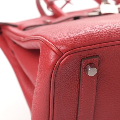 Hermes Taurillon Clemence Birkin 30 Rouge Casaque 9 of 15