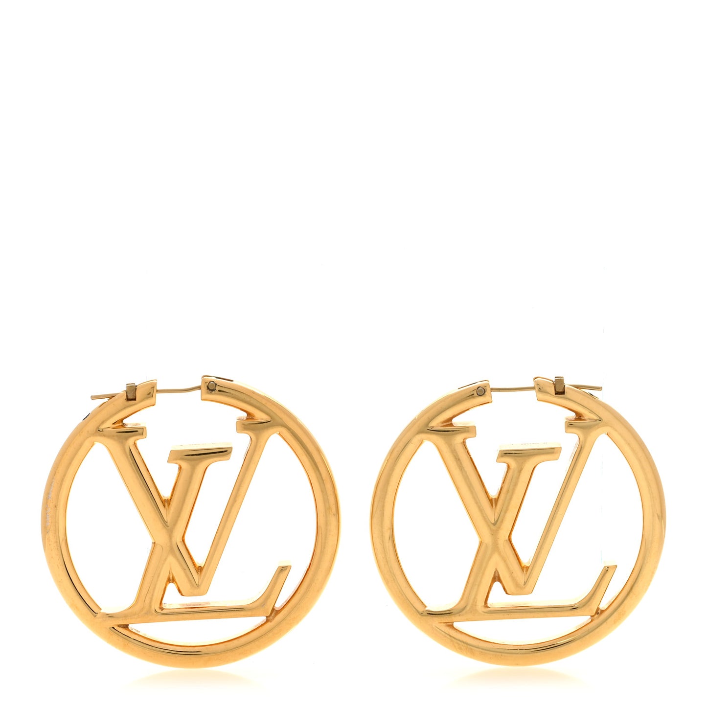 Metal Louise Hoop Earrings Gold