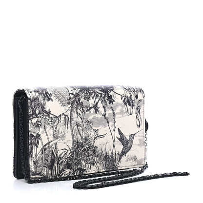 Christian Dior Calfskin Toile de Jouy Carnivora Wallet On Chain Pouch White 2 of 8