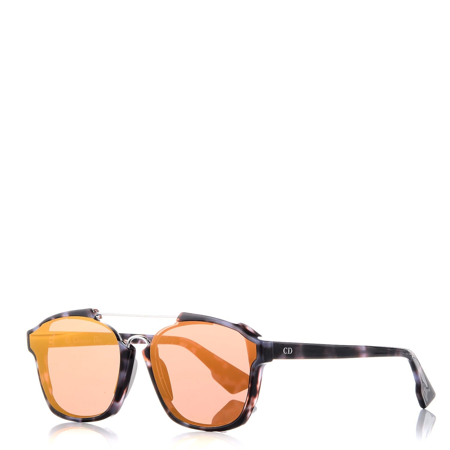 Christian Dior Abstract Square Mirrored Sunglasses Spotted Havana Violet 1 of 8