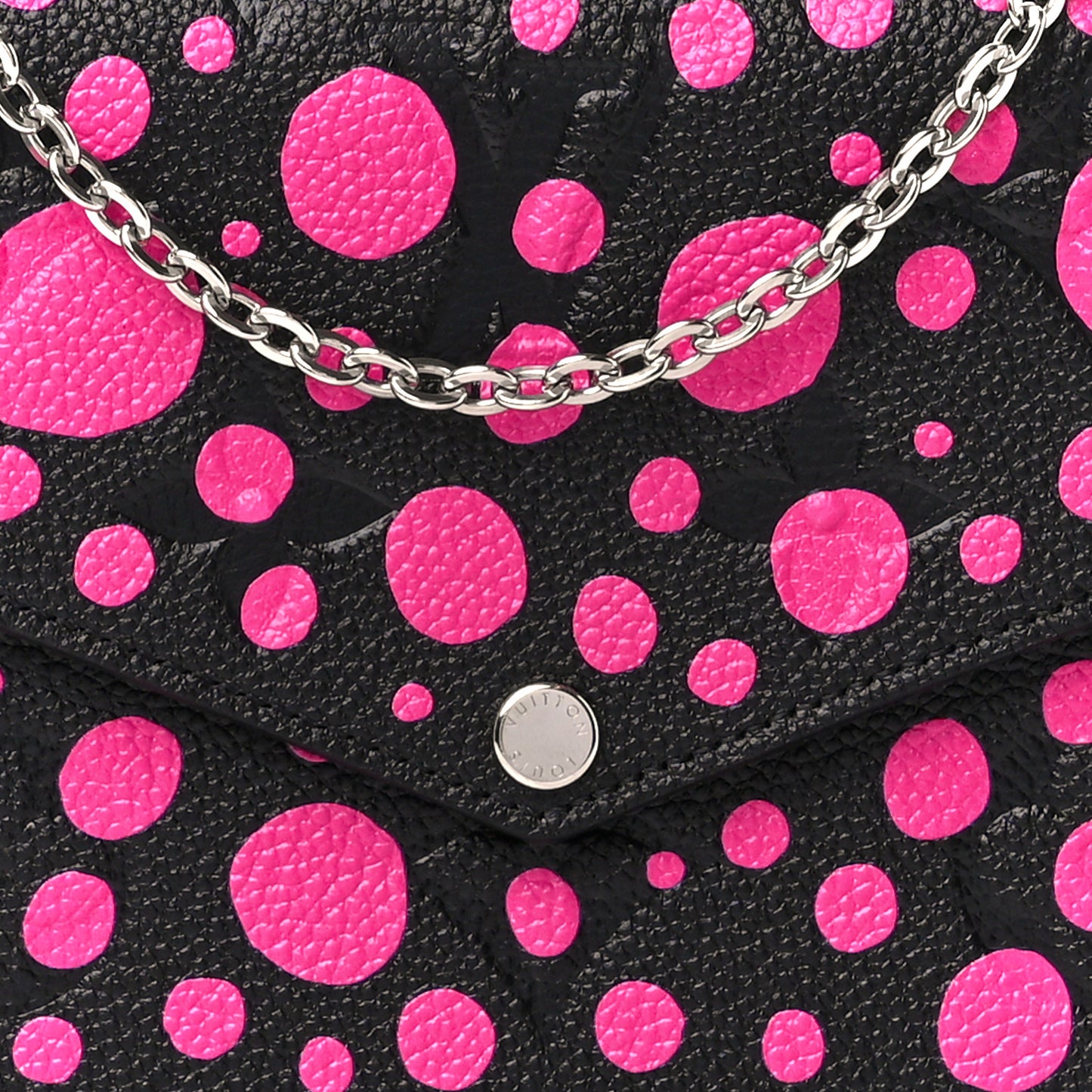 LV X YK Empreinte Monogram Pochette Felicie Black Fuchsia