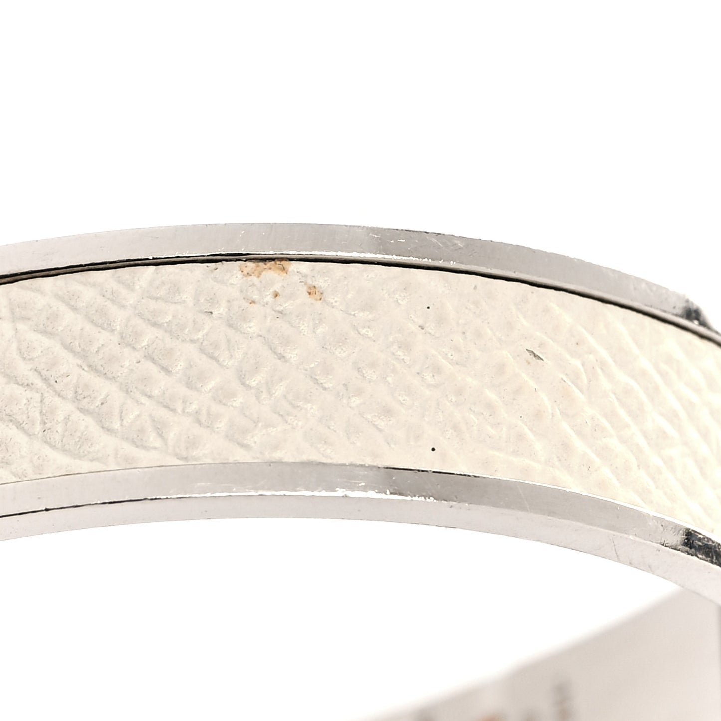 Epsom Charniere Uni Narrow Hinged Bracelet M White