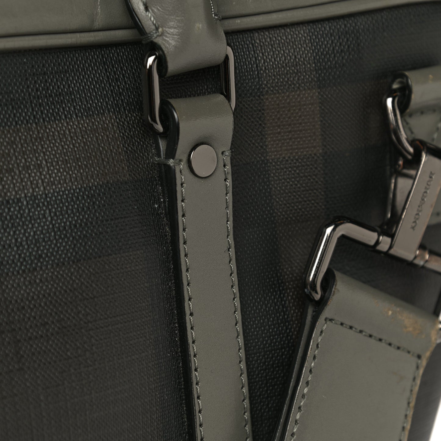 London Smoked Check Large Briefcase Grey
