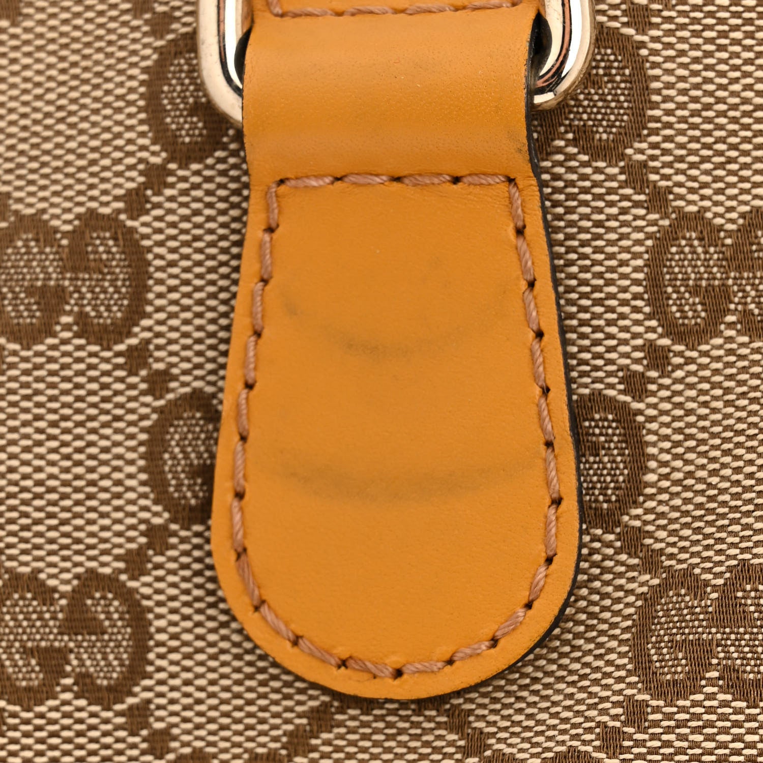 Gucci Monogram Selleria Calfskin Vintage Web Medium Boston Beige Ebony Yellow 14 of 14