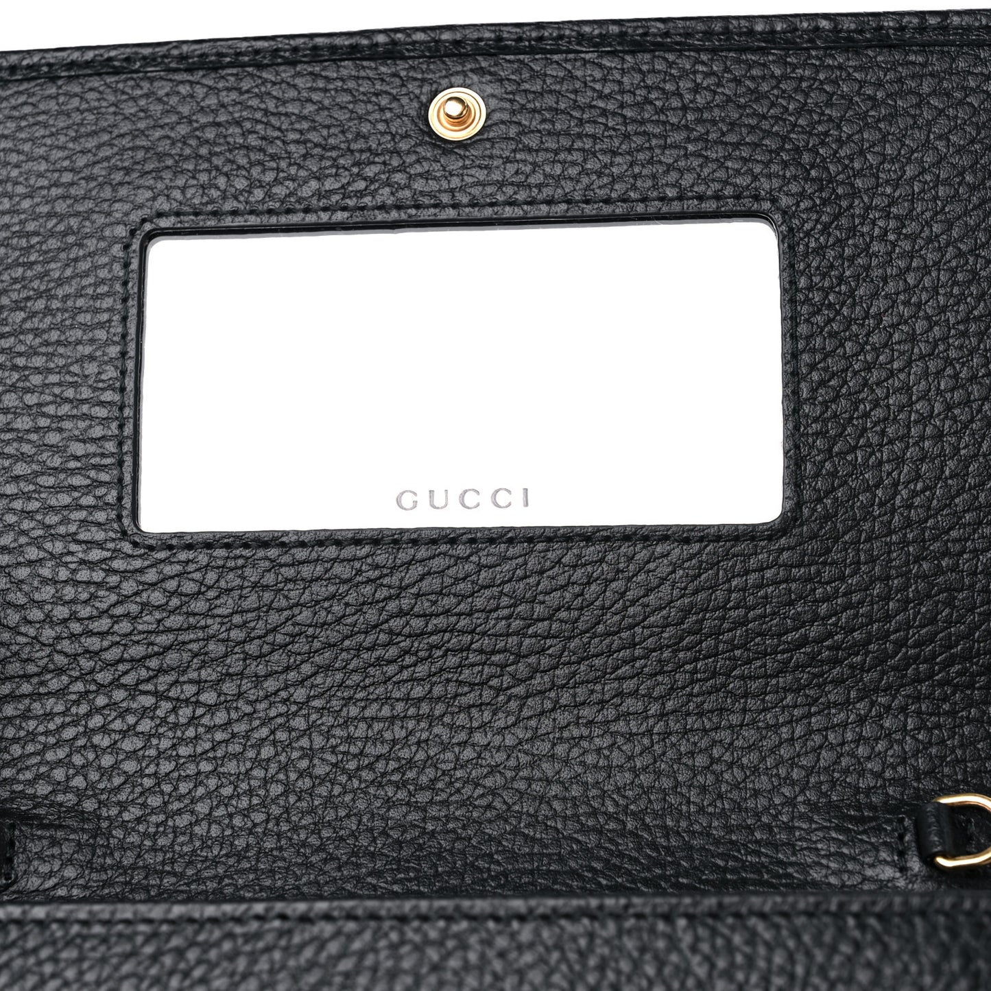 Calfskin Mini GG Marmont Chain Wallet Black