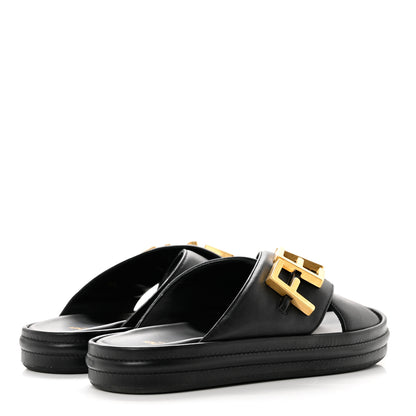 Fendi Vitello Womens Fendigraphy Slide Sandals 38.5 Black 4 of 9