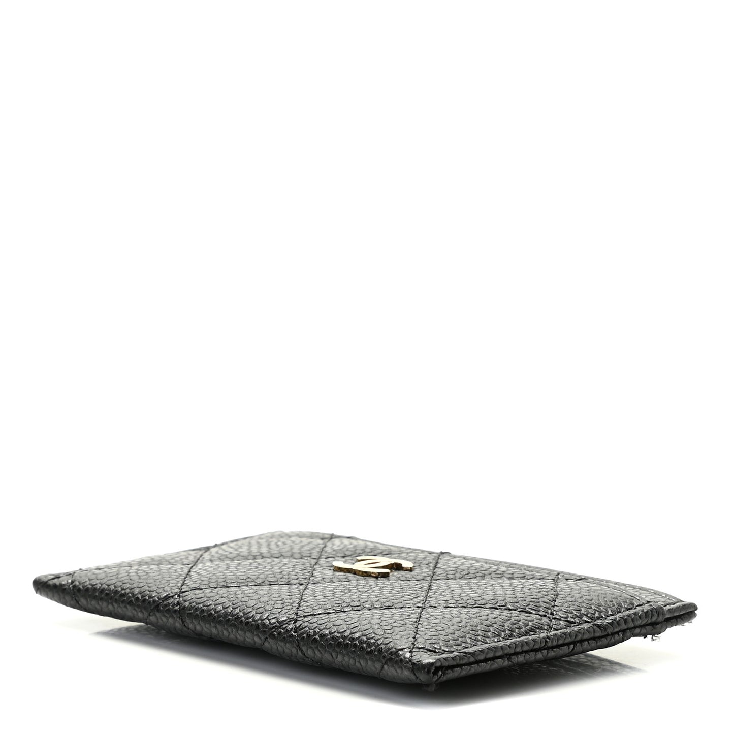 Caviar Quilted Card Holder Black