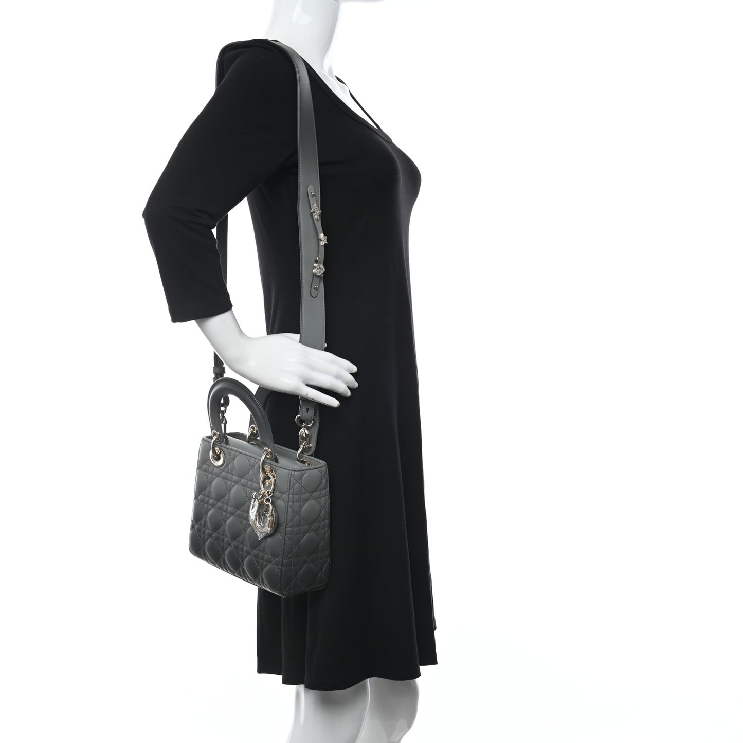 Lambskin Cannage Gradient Small My ABCDior Lady Dior Grey