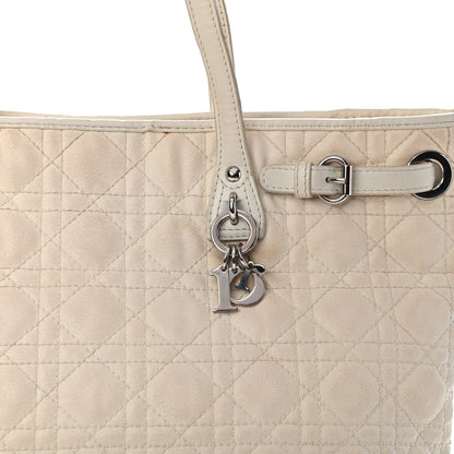 Christian Dior Coated Canvas Cannage Small Panarea Tote White 5 of 5