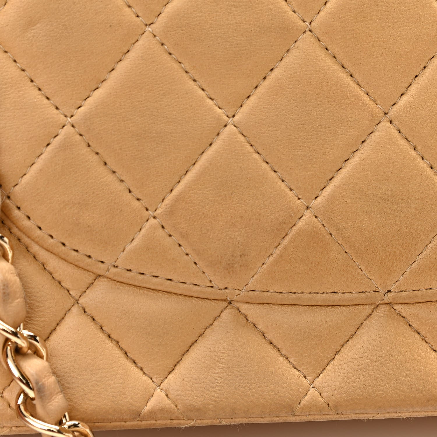Chanel Lambskin Quilted Medium Double Flap Beige 11 of 13
