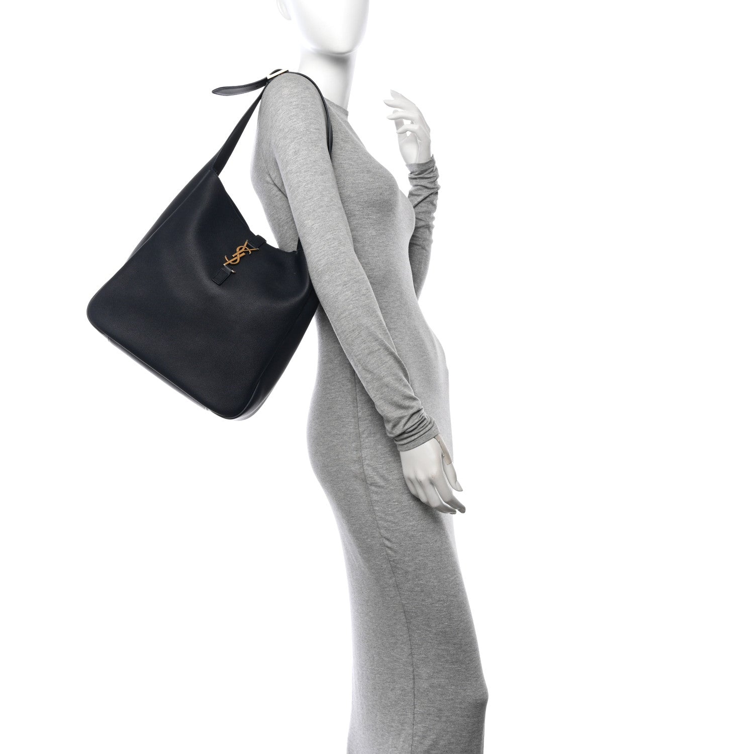 Saint Laurent Supple Calfskin Large Le 5 A 7 Soft Hobo Bleu Abysse 2 of 11