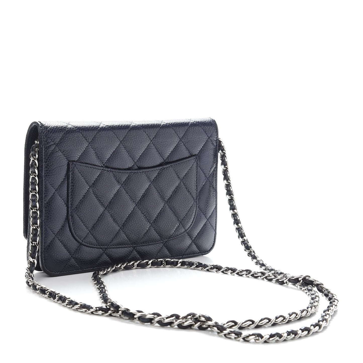 Caviar Quilted Wallet On Chain WOC Blue