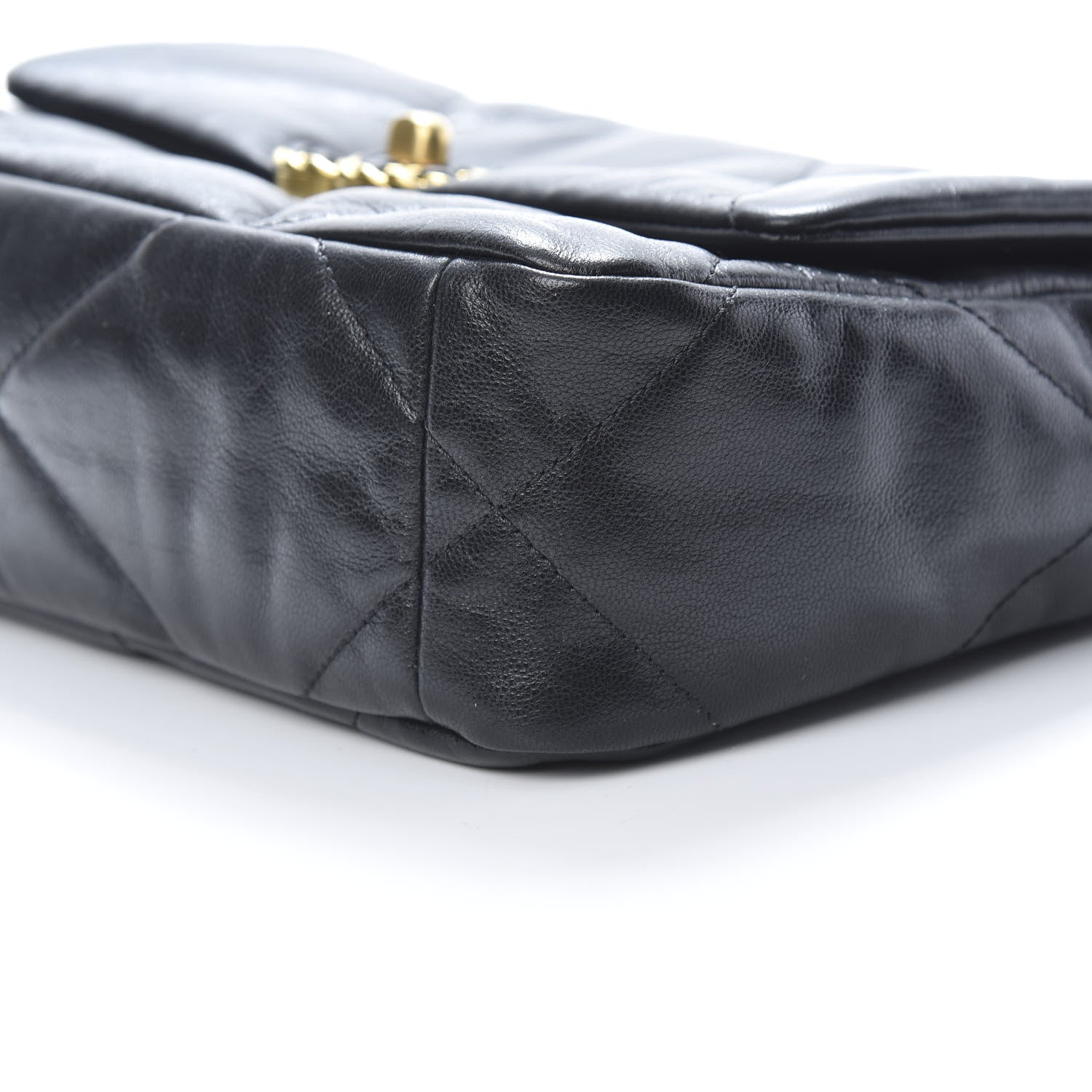 Chanel Goatskin Quilted Medium 19 Flap Black 10 of 11