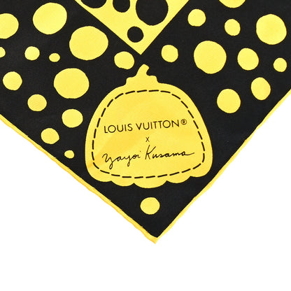 Louis Vuitton LV x YK Silk Monogram Dots Scarf 45 Yellow Black 4 of 6