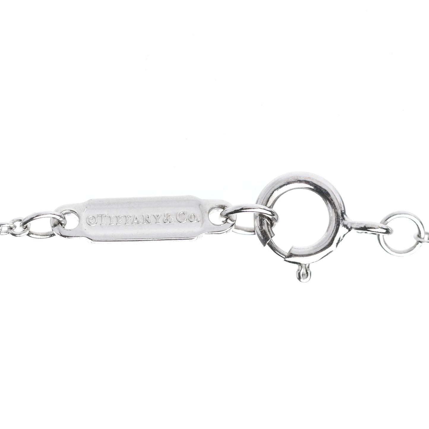 18K White Gold Diamond Small T Smile Pendant Necklace