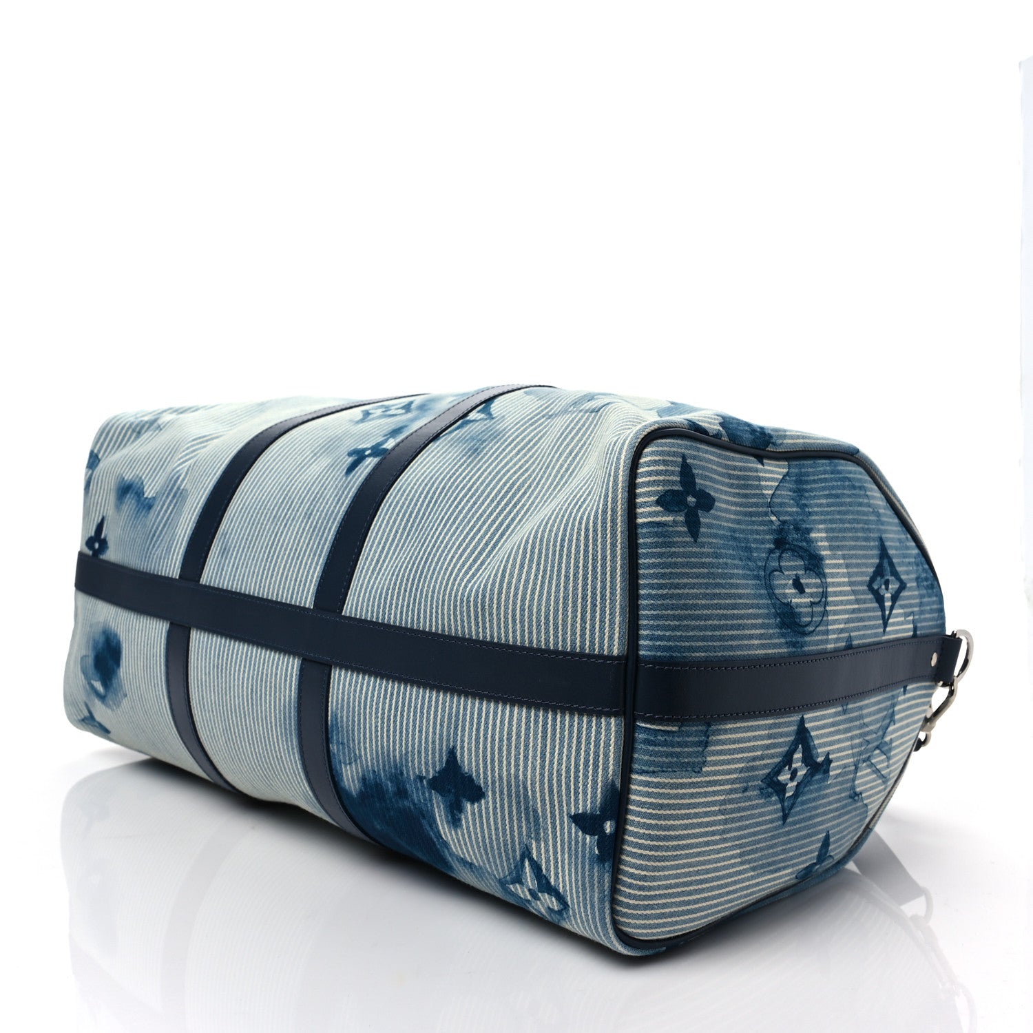 Louis Vuitton Monogram Watercolor Keepall Bandouliere 50 Hickory Stripes Denim 7 of 7