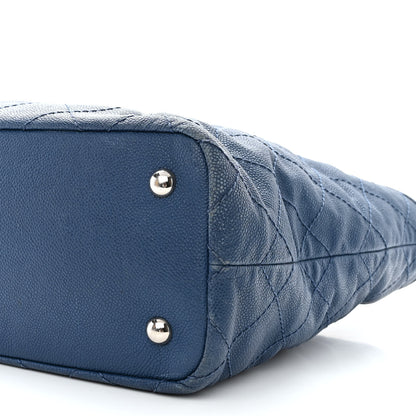 Chanel Grained Calfskin Quilted Small Daily Shopping Tote Blue 12 of 12