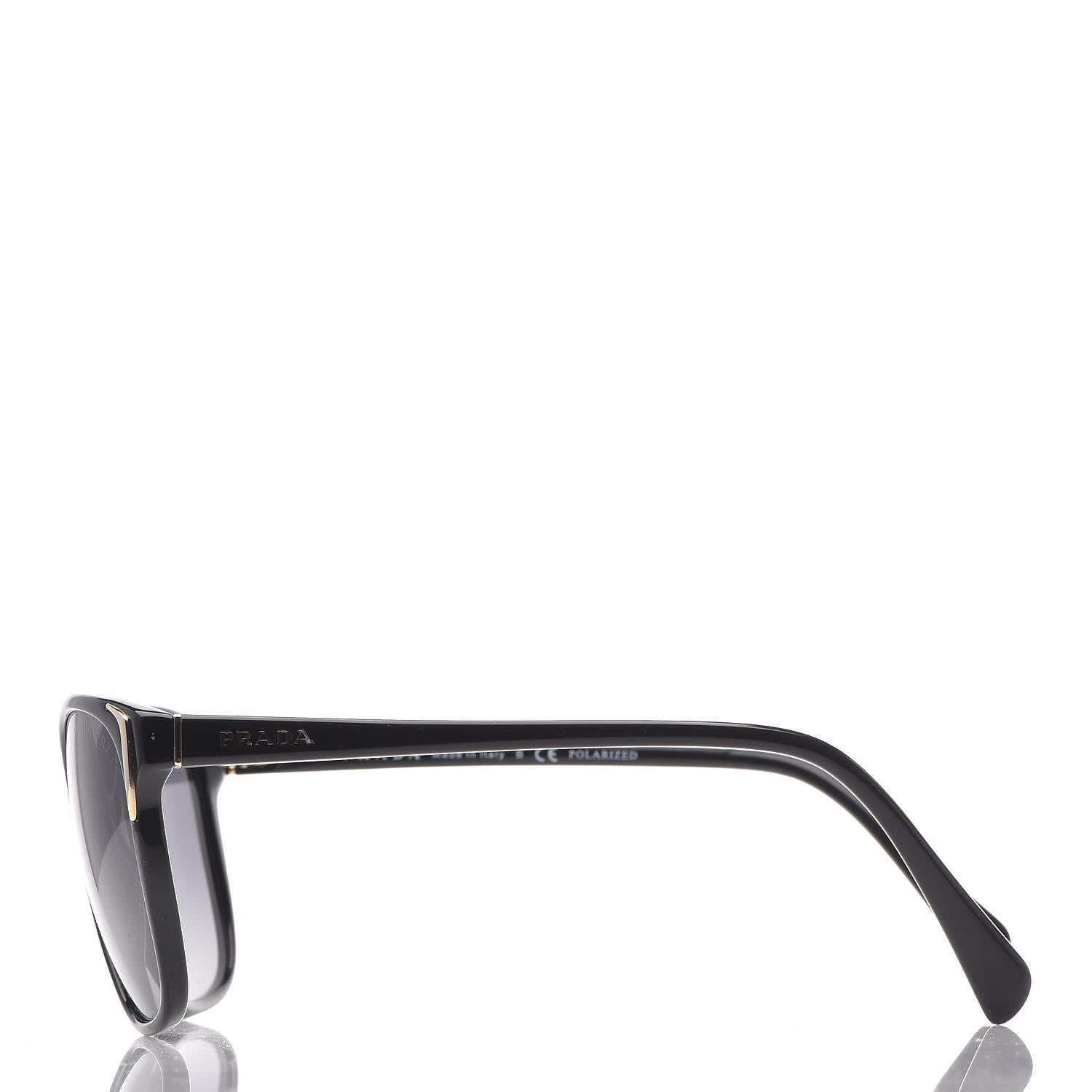 Prada Polarized Sunglasses SPR01O Black 3 of 10