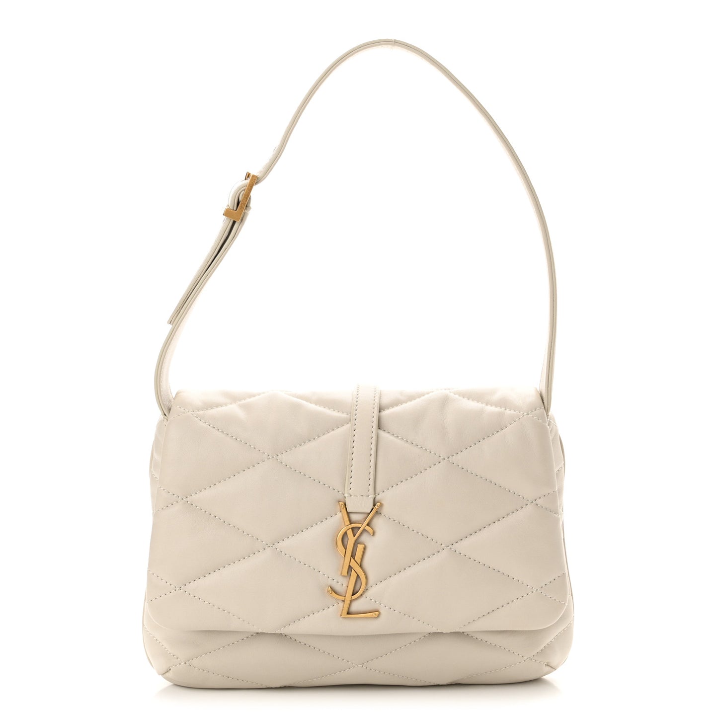 Lambskin Quilted Le 57 Diamond Shoulder Bag Crema Soft