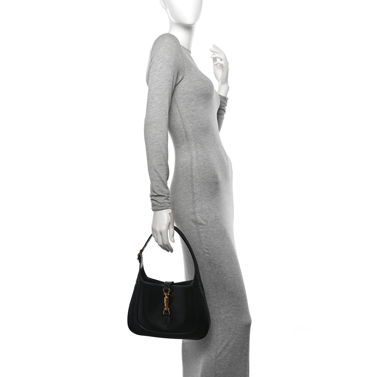 Gucci Boarded Dyana Lux Calfskin Small Jackie 1961 Hobo Black 2 of 10