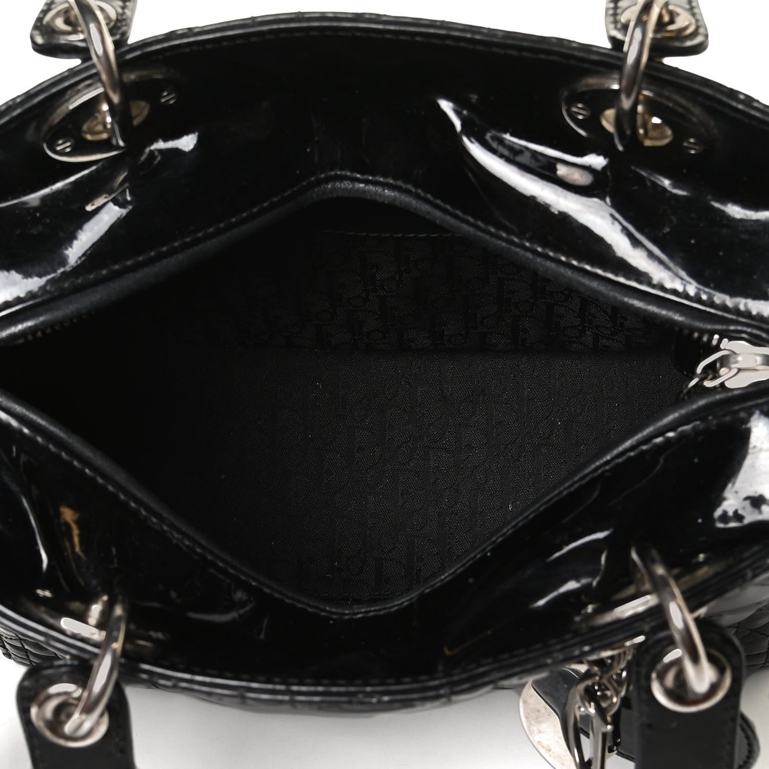 Christian Dior Patent Cannage Medium Lady Dior Black 5 of 16