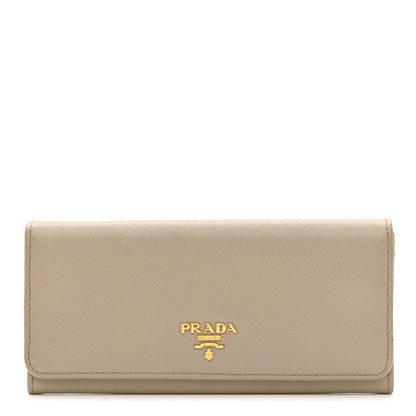 Prada Saffiano Metal Continental Flap Wallet Cammeo 1 of 10