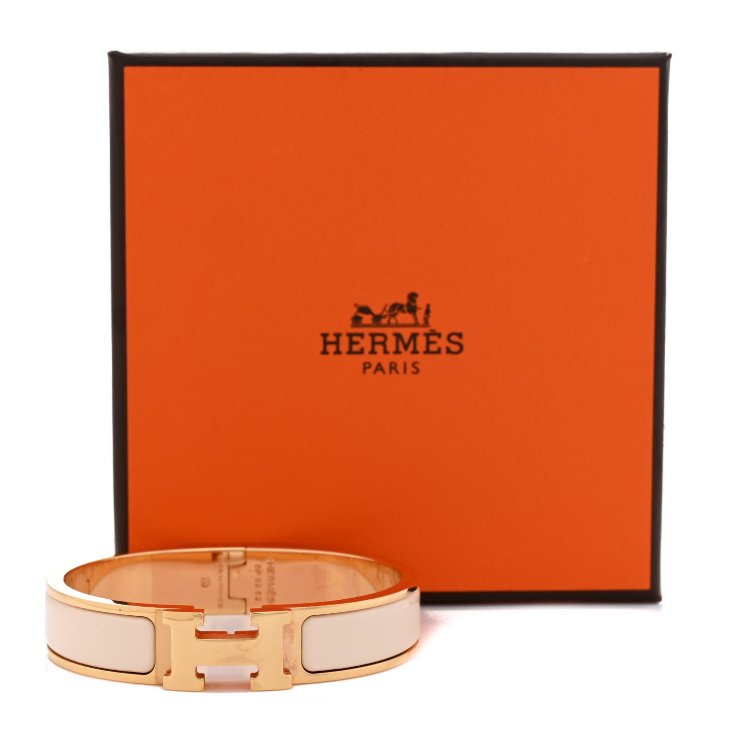Hermes Enamel Narrow Clic Clac H Bracelet PM White 5 of 5