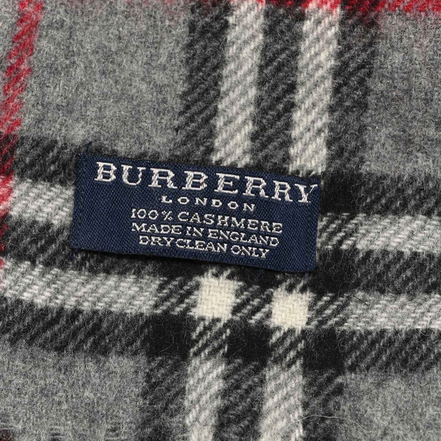 Burberry Cashmere House Check Fringe Scarf Grey 3 of 3