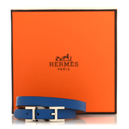 Hermes Swift Behapi Double Tour Bracelet Bleu France Gold 5 of 5