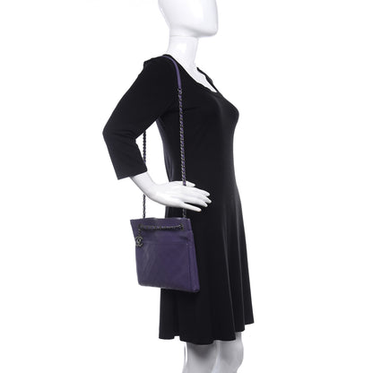 Chanel Calfskin Wild Stitch Small Shopping Tote Purple 2 of 9