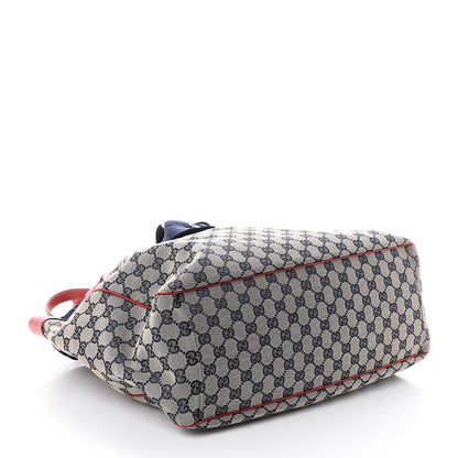 Gucci Monogram Large Positano Tote Navy Red 3 of 8
