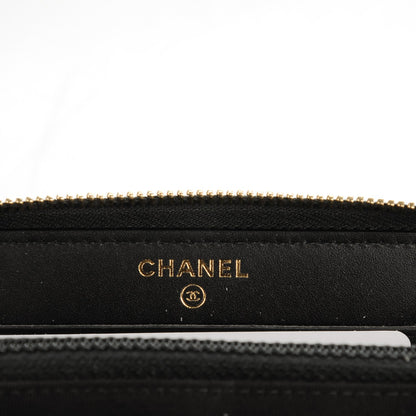 Chanel Aged Calfskin Quilted Small Lucky Charms Casino 2.55 Reissue Zip Around Wallet Black 6 of 8