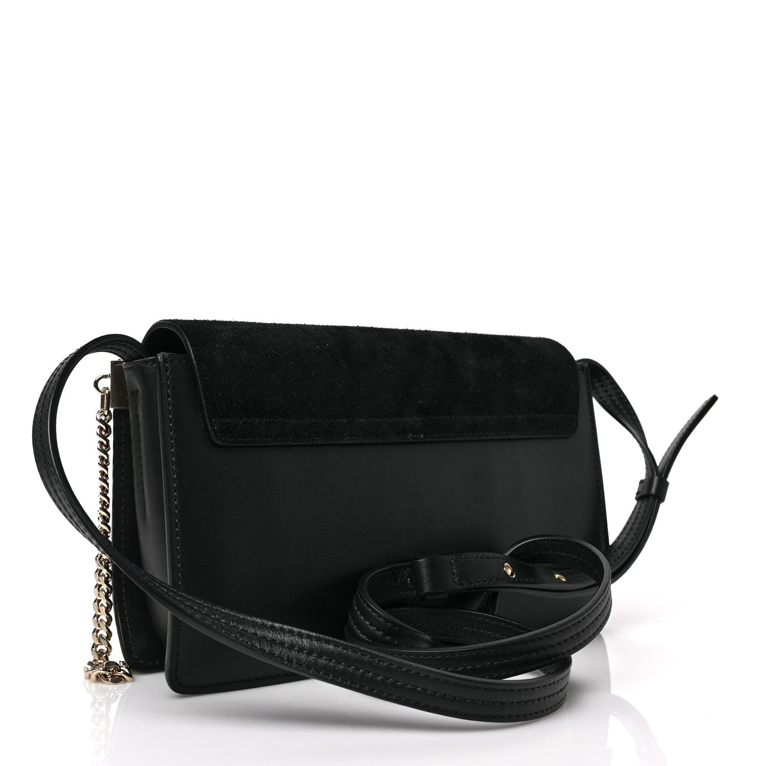 Chloe Suede Calfskin Small Faye Shoulder Bag Black 3 of 10