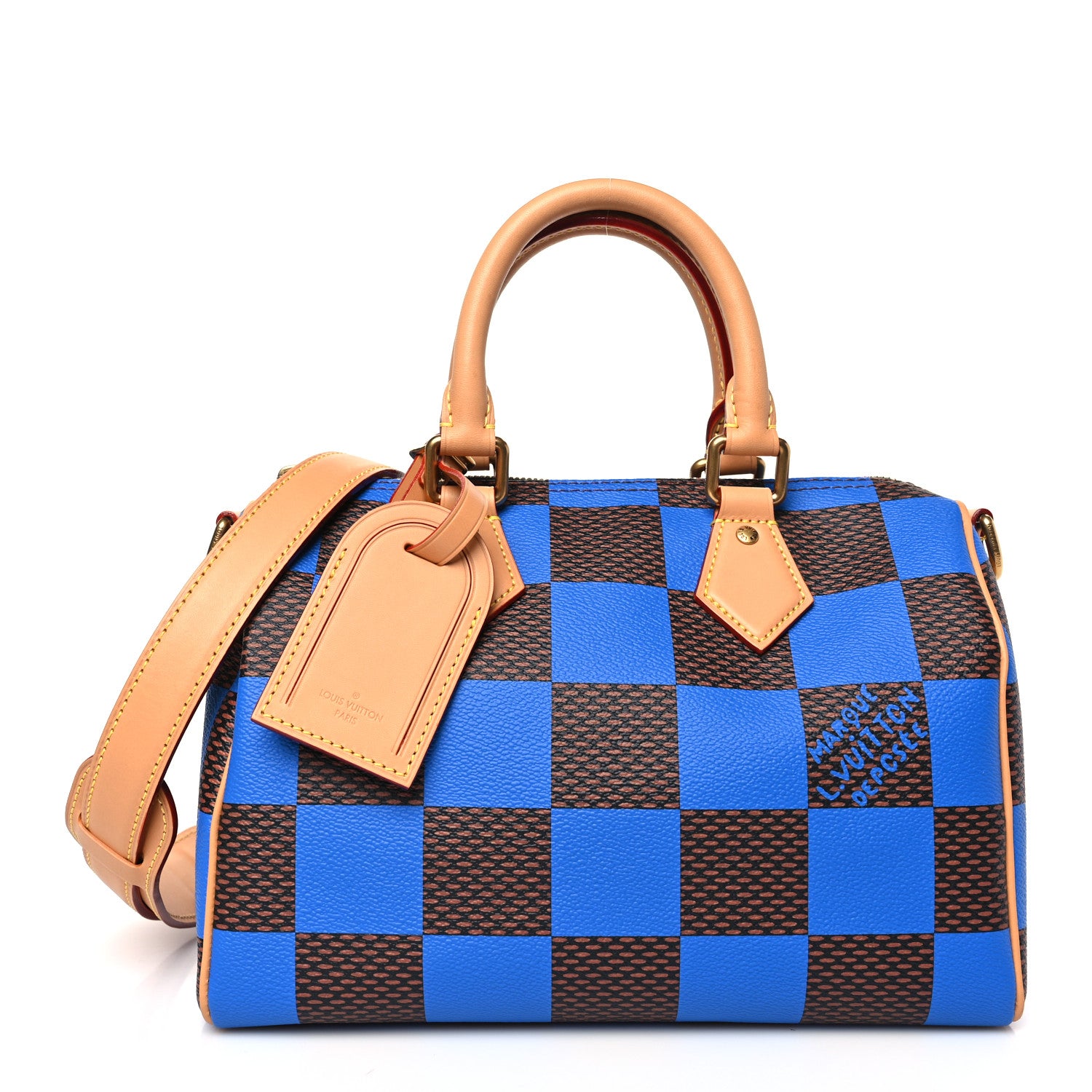 Louis Vuitton Damier Pop Speedy Bandouliere 25 Blue 1 of 8