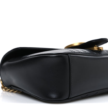 Gucci Calfskin Matelasse Small GG Marmont Shoulder Bag Black 9 of 10