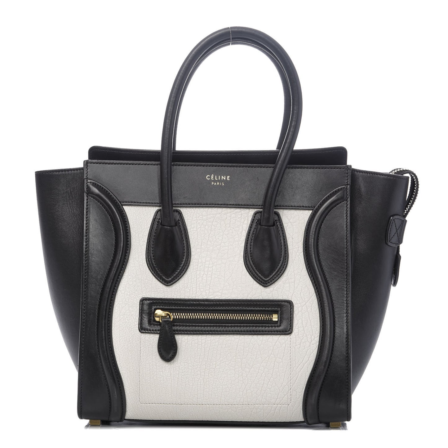 Bullhide Calfskin Micro Bi-Color Luggage Black White
