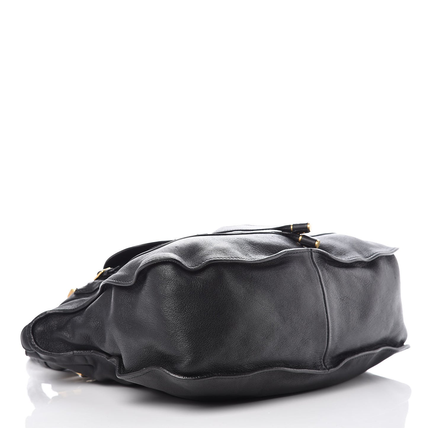 Calfskin Perforated Medium Marcie Animation Satchel Black