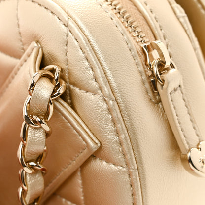 Chanel Metallic Lambskin Quilted CC In Love Heart Waist Belt Bag With Chain Gold 11 of 13