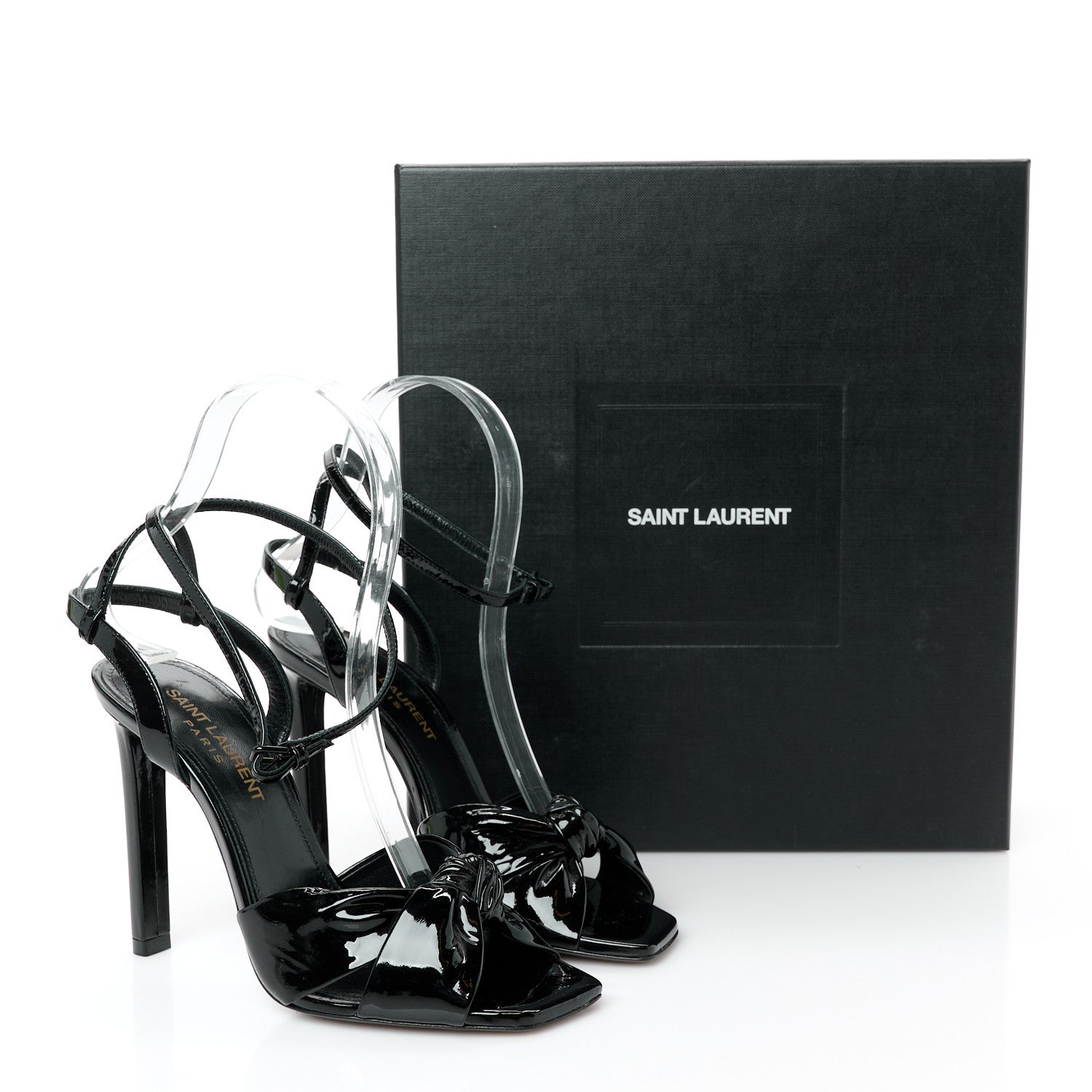 Saint Laurent Patent Amy Sandals 35 Black 10 of 10