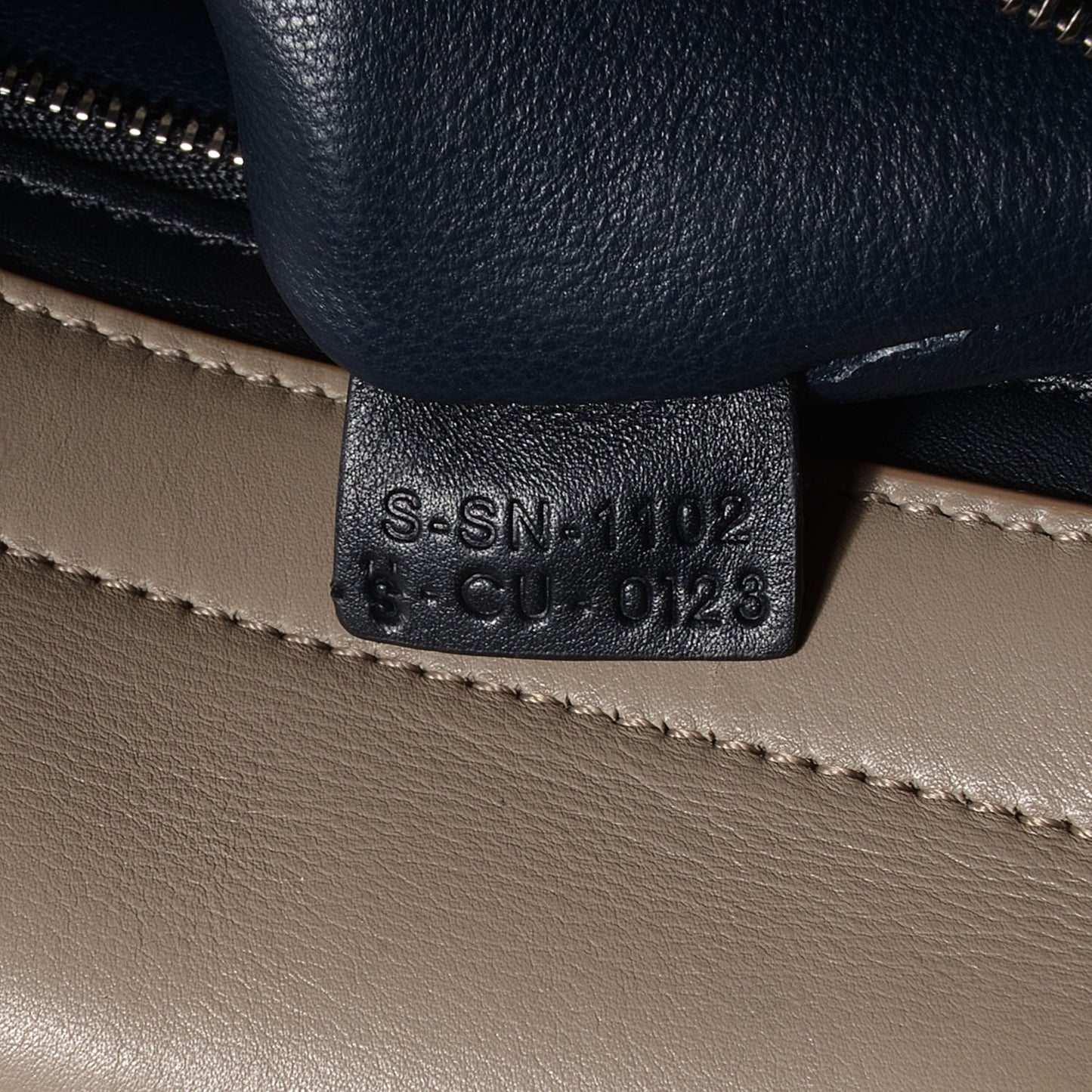 Textured Calfskin and Suede Medium Trapeze Tri-Color Sand