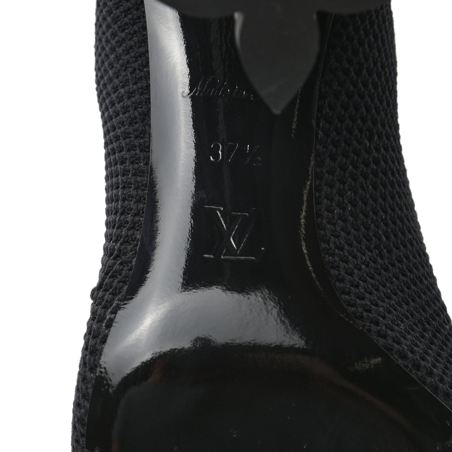 Monogram Stretch Fabric Silhouette Ankle Boots 37.5 Black