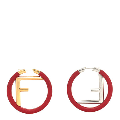 Fendi Nappa F is Fendi Hoop Earrings Red 1 of 4