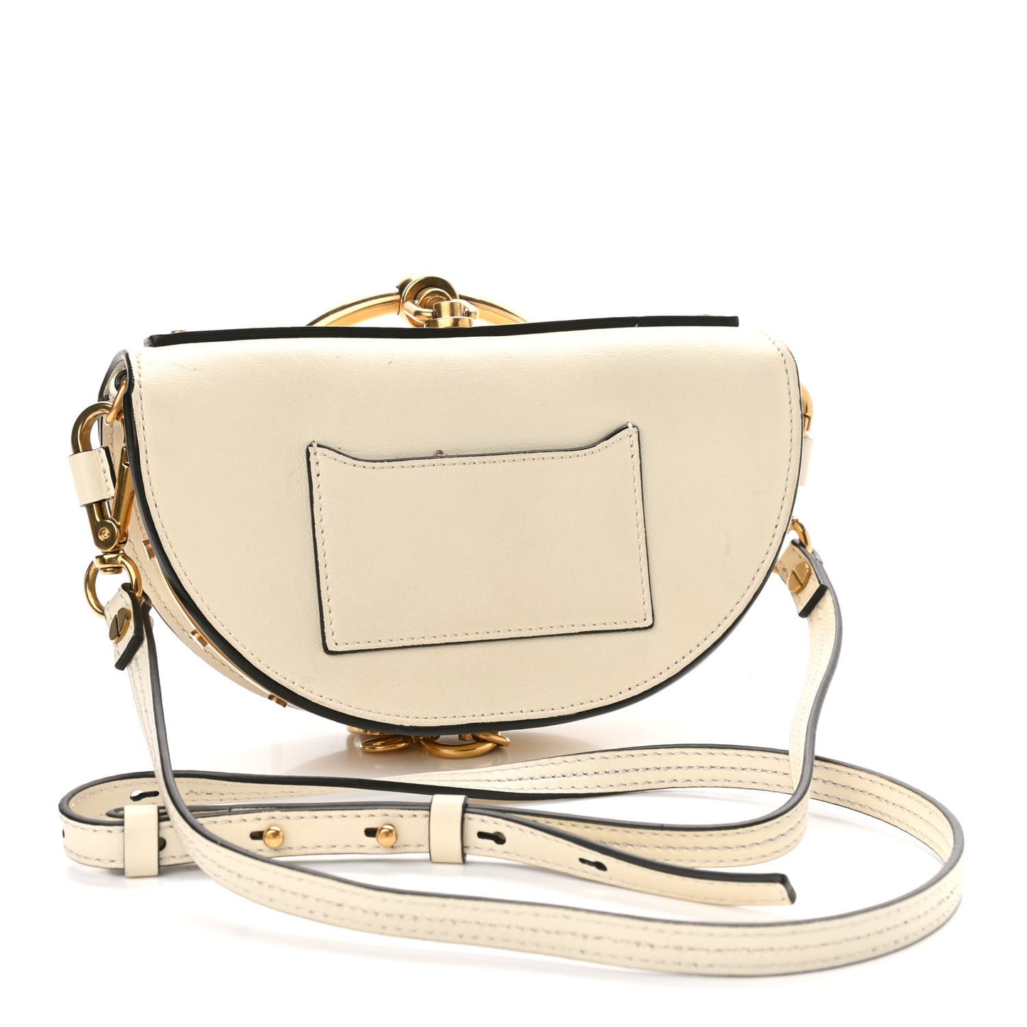 Calfskin Small Nile Bracelet Minaudiere Bag Off White