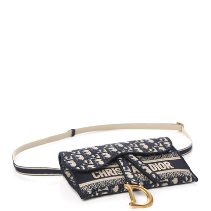 Christian Dior Oblique Slim Saddle Pouch Blue 3 of 9